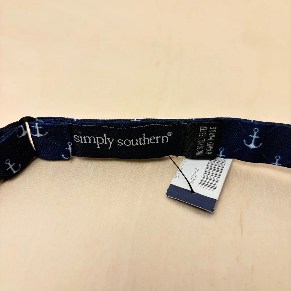 Simply Southern Bow Tie Mens Navy Blue Nautical Anchor NEW Preppy Adjustable